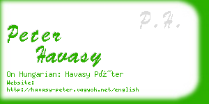 peter havasy business card